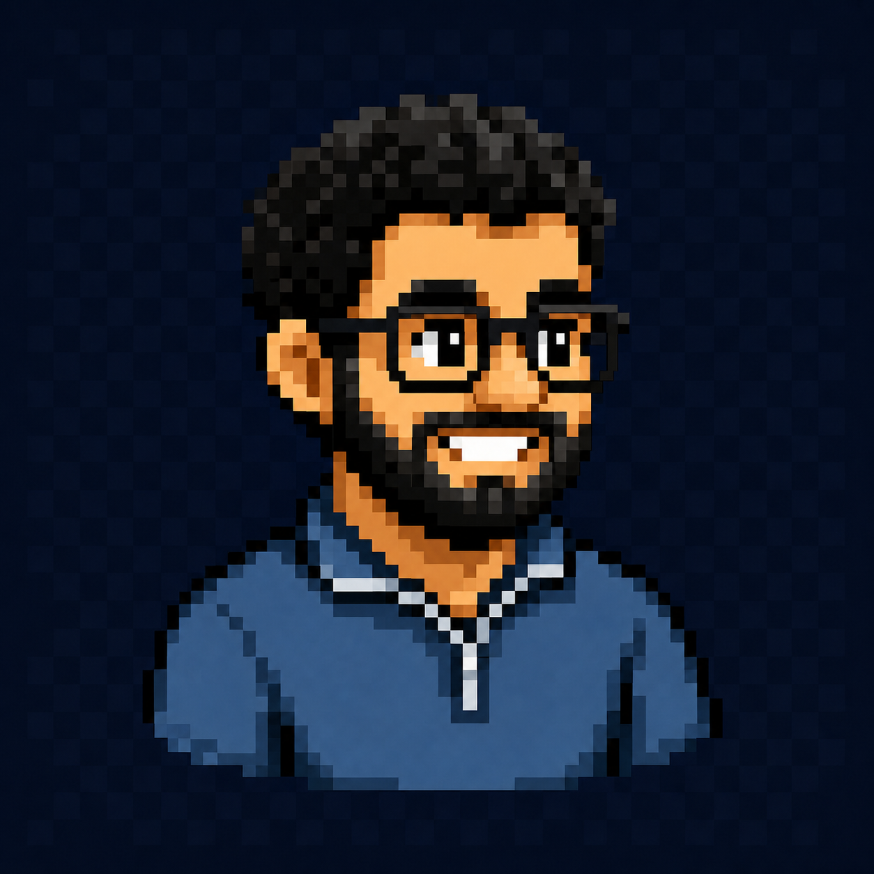 Pixel-art portrait of Ali Krema