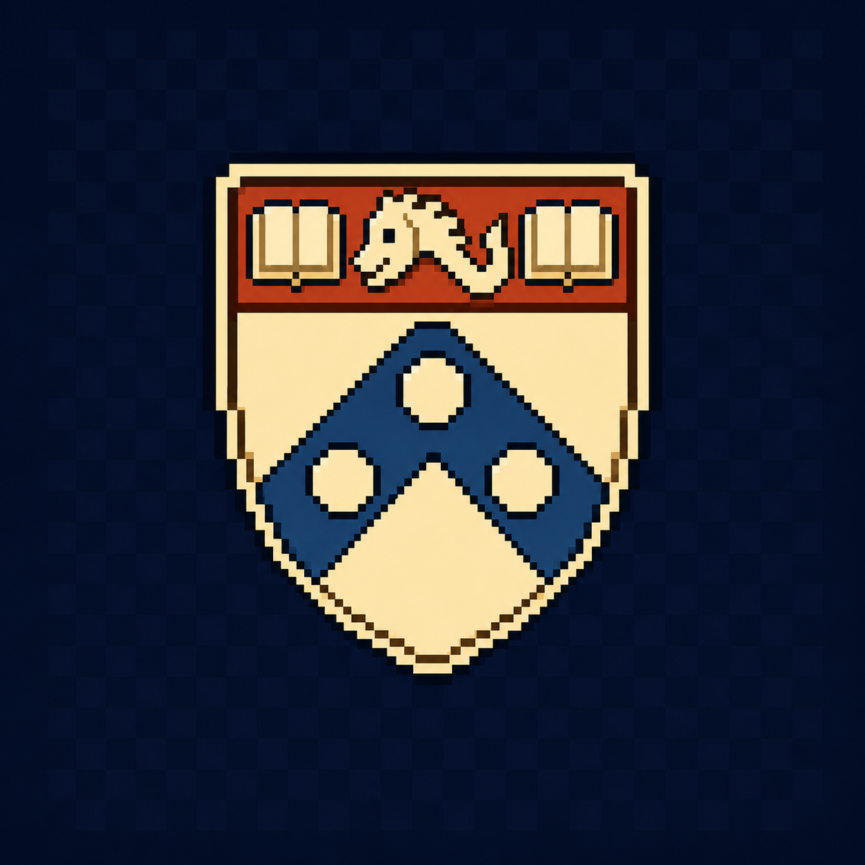 Pixel-art University of Pennsylvania emblem